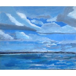 Landskab resundskyst Ml: 50 x 60 cm.