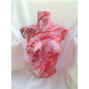 Malet kvinde figur Marmor