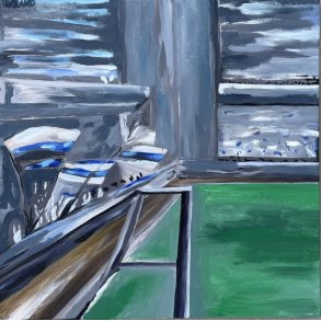 Fodboldmaleri Football Stadium 50 x 50 cm.