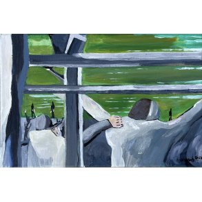 Fodboldmaleri Fans p stadion 20 x 30 cm.