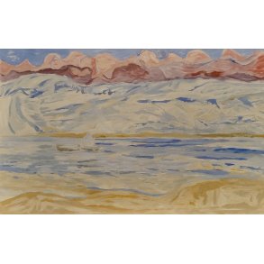 Landskab reseund Helsingr stranden lystbdehavnen Ml: 43 x 75 cm.