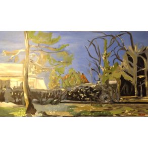 Landskab Snerlevej Helsingr Ml: 38 x 68 cm.