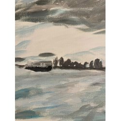 Landskab Kysten ved Julebkshus Ml: 50 x 50 cm.