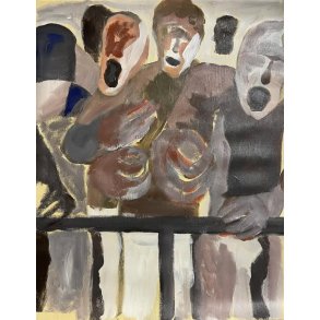 Fodboldmaleri Fanzone fodboldfans / Ml: 48 x 38,5 cm.