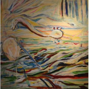 Abstrakt maleri Delfin