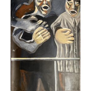 Fodboldmaleri Dedikeret opbakning 80 x 60