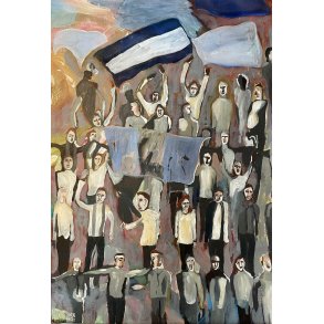 Fans p stadion / Akryl p lrred / Ml: 76 x 52 cm.