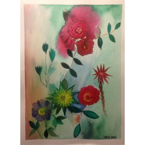 Blomster motiv akvarel