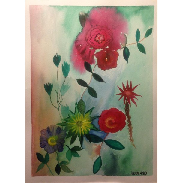 Blomster motiv akvarel