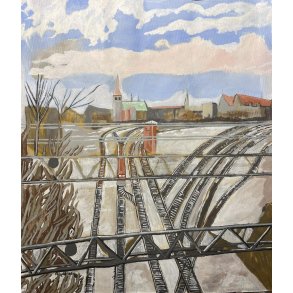 Et kig ind over byen Helsing�r