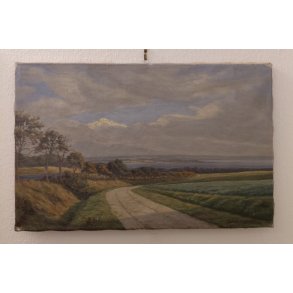 Vintage maleri / Landskab signeret og dateret / M�l: 32 x 50 cm.