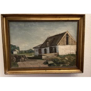 Vintage maleri / signeret / Landskab / M�l: 31 x 43 cm.