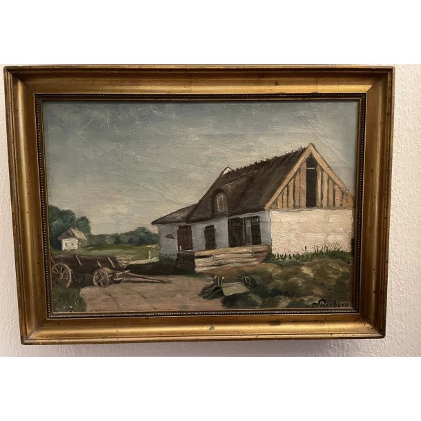 Vintage maleri / signeret / Landskab / M�l: 31 x 43 cm.