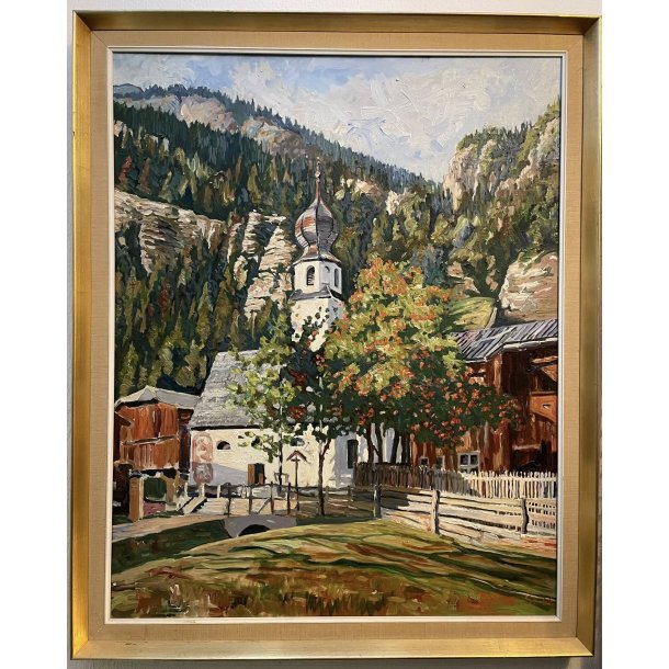 Vintage maleri / Signeret / Landskab / M�l: 76 x 62 cm. 