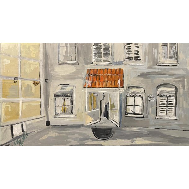 Souvenir Galleriet /Fodboldstore butikken M�l: ca. 31 x 55 cm.