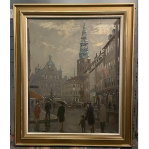 Amagertorv Kbh / TH Nygaard / M�l: 93 x 78 cm. 