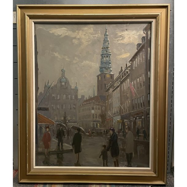 Amagertorv Kbh / TH Nygaard / M�l: 93 x 78 cm. 