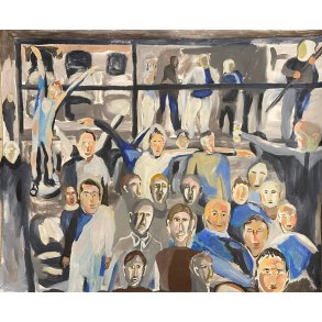 Fodboldmaleri Football fans Copenhagen 60 x 70 cm.