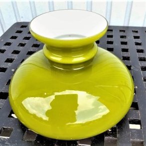 Gr�n vintage opalglas lampesk�rm