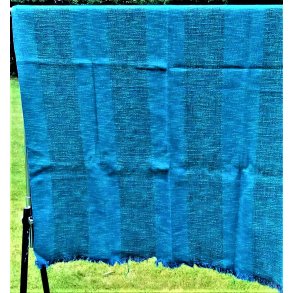 Bl� groft v�vet vintage dug med frynser