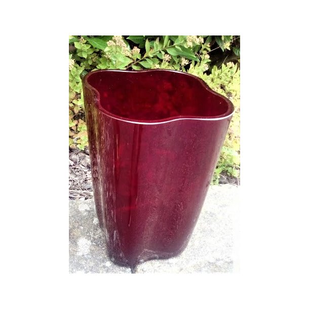 Stor r�d vintage glasvase