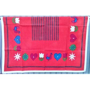 R�d vintage juledug i 60'er design