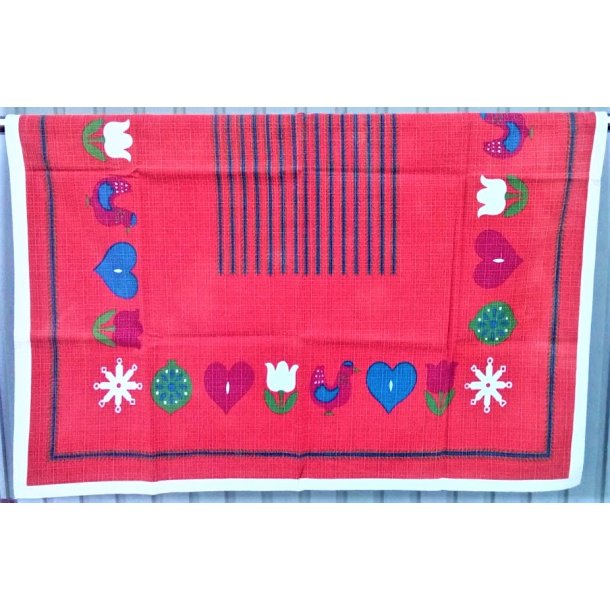R�d vintage juledug i 60'er design