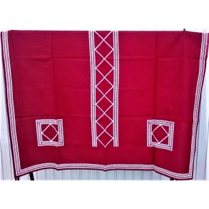 R�d broderet vintage juledug