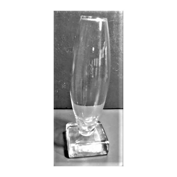 Vintage glasvase p� fod