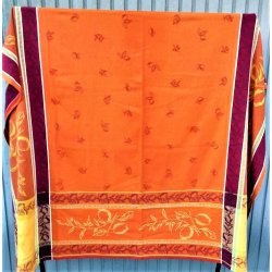 Orange og r�d / gul vintage bomuldsdug