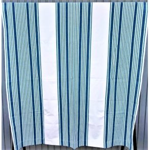 Lang vintage bomuldsdug med bl� og gr�nne striber