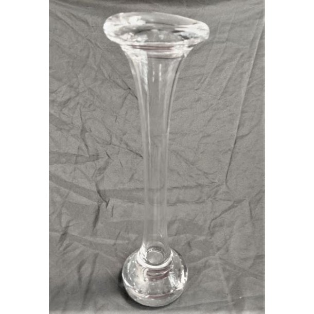 Stor vintage glasvase i klart glas med bobler