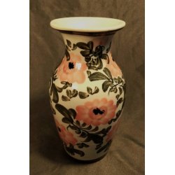Kinesisk vintage vase med rosa blomster