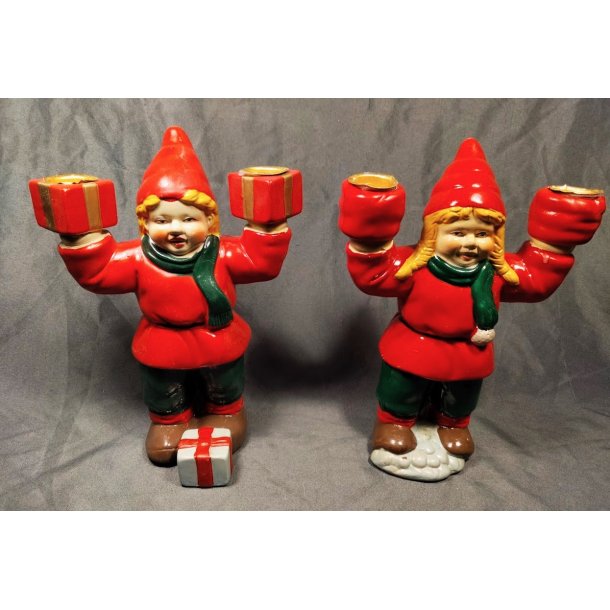Svenske vintage keramiknisser til julelys