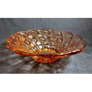 Stor rosa / orange vintage glassk�l