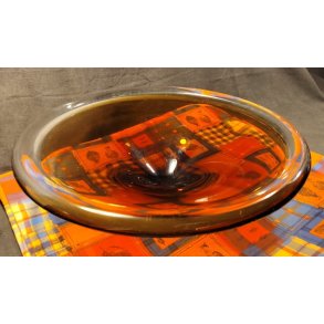 Ravgult vintage glasfad