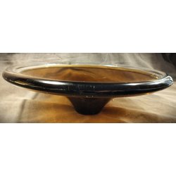 Ravgult vintage glasfad