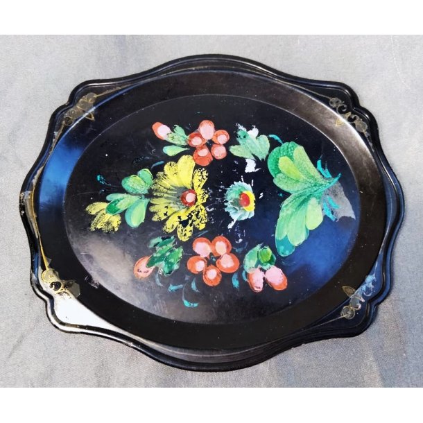 Russisk vintage bakke med h�ndmalet blomstermotiv