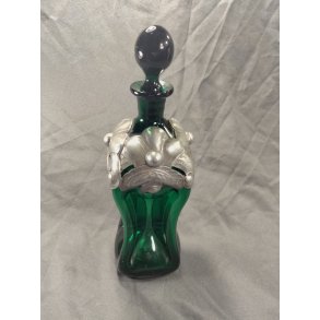 Gr�n Art Nouveau klukflaske / karaffel
