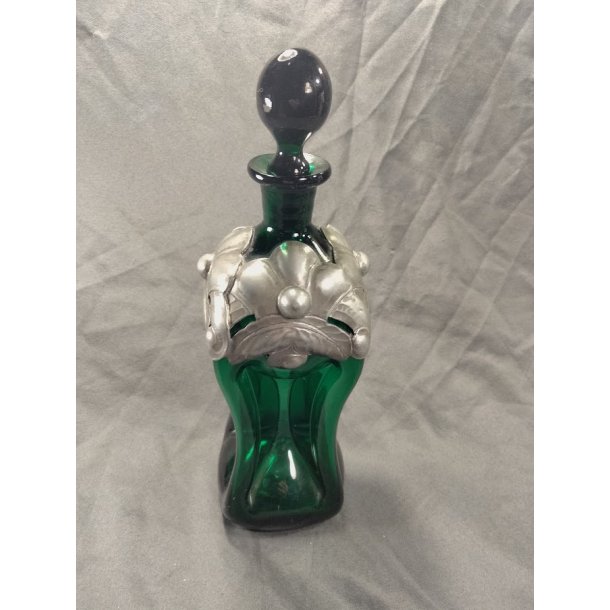 Gr�n Art Nouveau klukflaske / karaffel