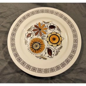 Engelsk vintage tallerken med blomstermotiv