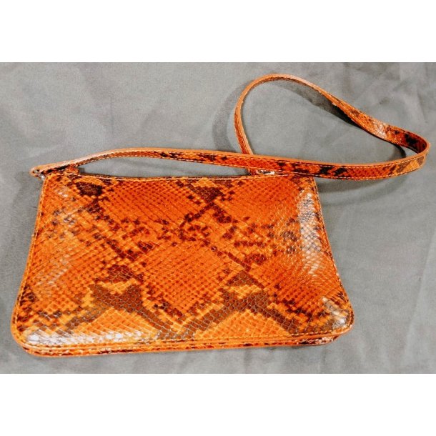 Orange Furla slangeskindstaske