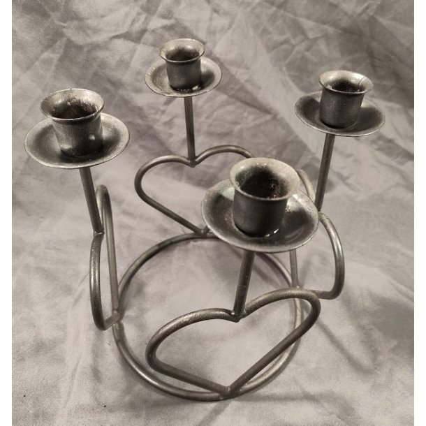 Vintage adventslysestage i smedejern