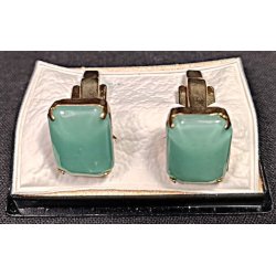 Vintage manchetknapper med gr�n quarts