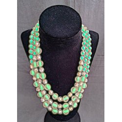Lysegr�n art deco vintage halsk�de