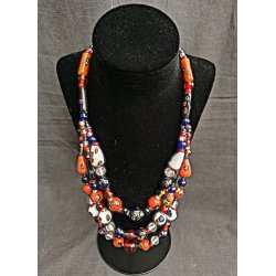 3-radet vintage millefiori halsk�de