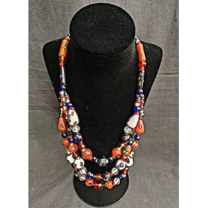 3-radet vintage millefiori halsk�de