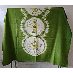 Gr�n batikfarvet vintage dug