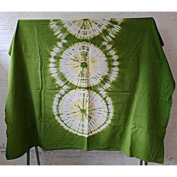 Gr�n batikfarvet vintage dug
