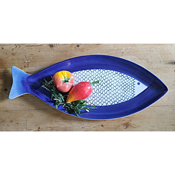 Stort vintage fiskefad